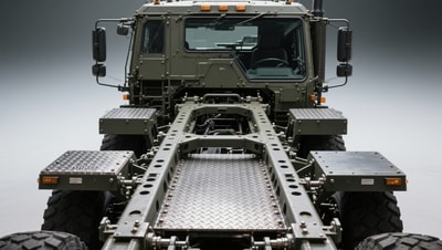 How does cab chassis design affect survivability and mission readiness for military trucks?