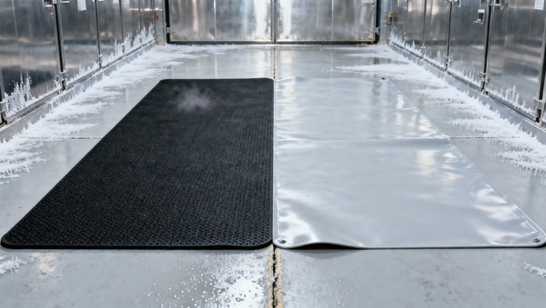 Floor mats for cold storage facilities: rubber vs. PVC in sub-zero conditions