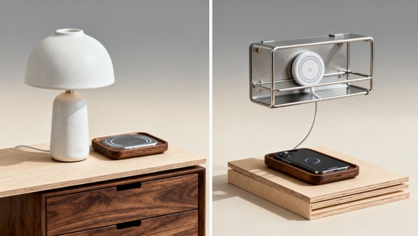 Home accessories with built-in Qi2 charging: Do they maintain efficiency when stacked under furniture?