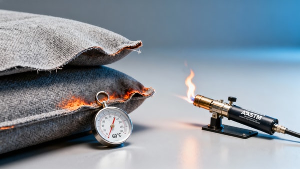 Upholstery fabrics meet flame-retardant standards — yet melt when exposed to sustained low-heat sources. What’s missing from compliance testing?