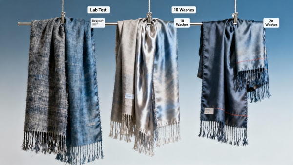 Scarves and wraps with antimicrobial finish: lab test vs. real-world wash performance