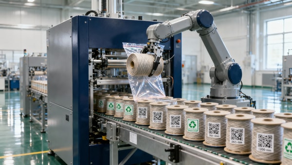 Packaging automation that works for small-batch synthetic yarns—not just mass rolls