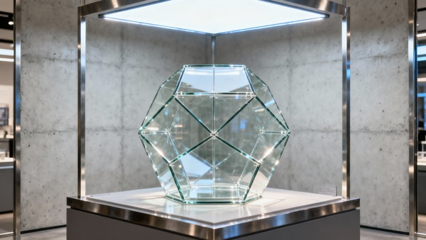 Geometric terrariums wholesale: Corner seam visibility under LED display lighting