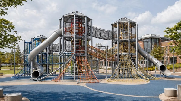 Playground climbers that keep kids challenged without bottlenecks