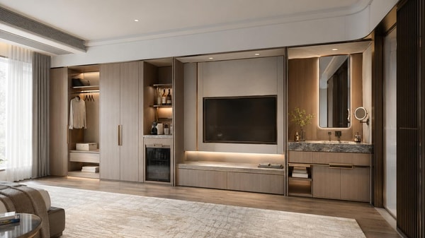 Hotel cabinets that look custom without custom lead times