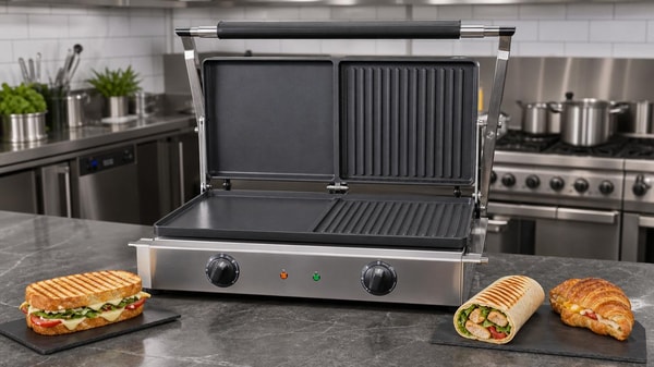 Panini presses commercial models: smooth plate or grooved plate?