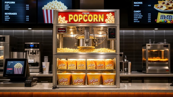 Commercial popcorn machines: kettle size vs serving rush reality