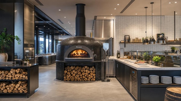 Wood fired pizza ovens need more space than most plans allow