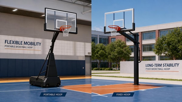 Basketball hoops for school: portable convenience vs fixed stability
