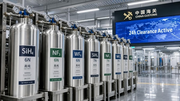China Customs Launches Dedicated Channel for Ultra-High-Purity Electronic Gases