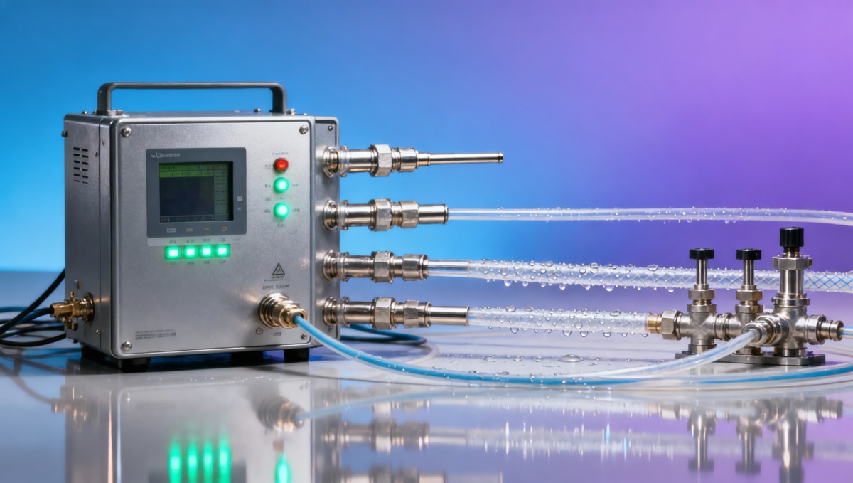 Cl2 concentration analyzer response time varies by 400% across common sampling configurations