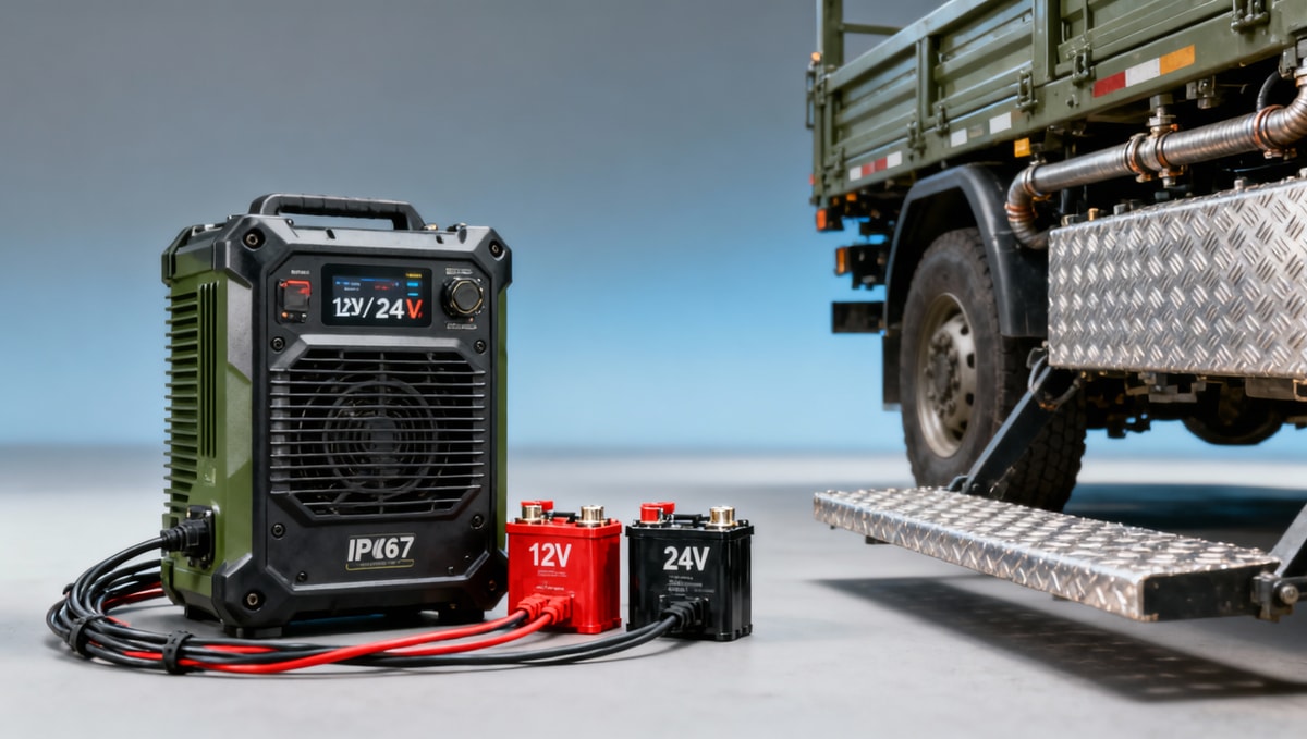 Military truck battery systems now require dual-voltage support — legacy chargers can’t keep up