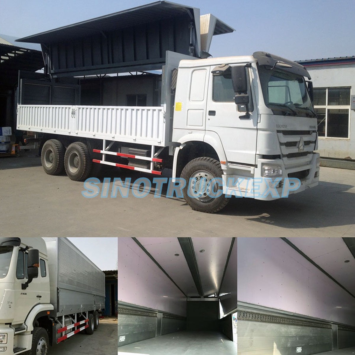 HOWO 6X4 aluminium alloy WING VAN TRUCK BODY OPEN