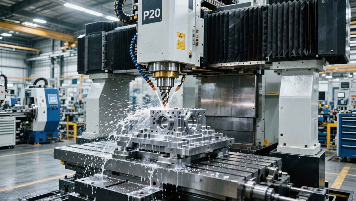 How does heavy-duty machining center for mold making impact die life when cutting hardened P20 steel at 12 m/min feed rates?