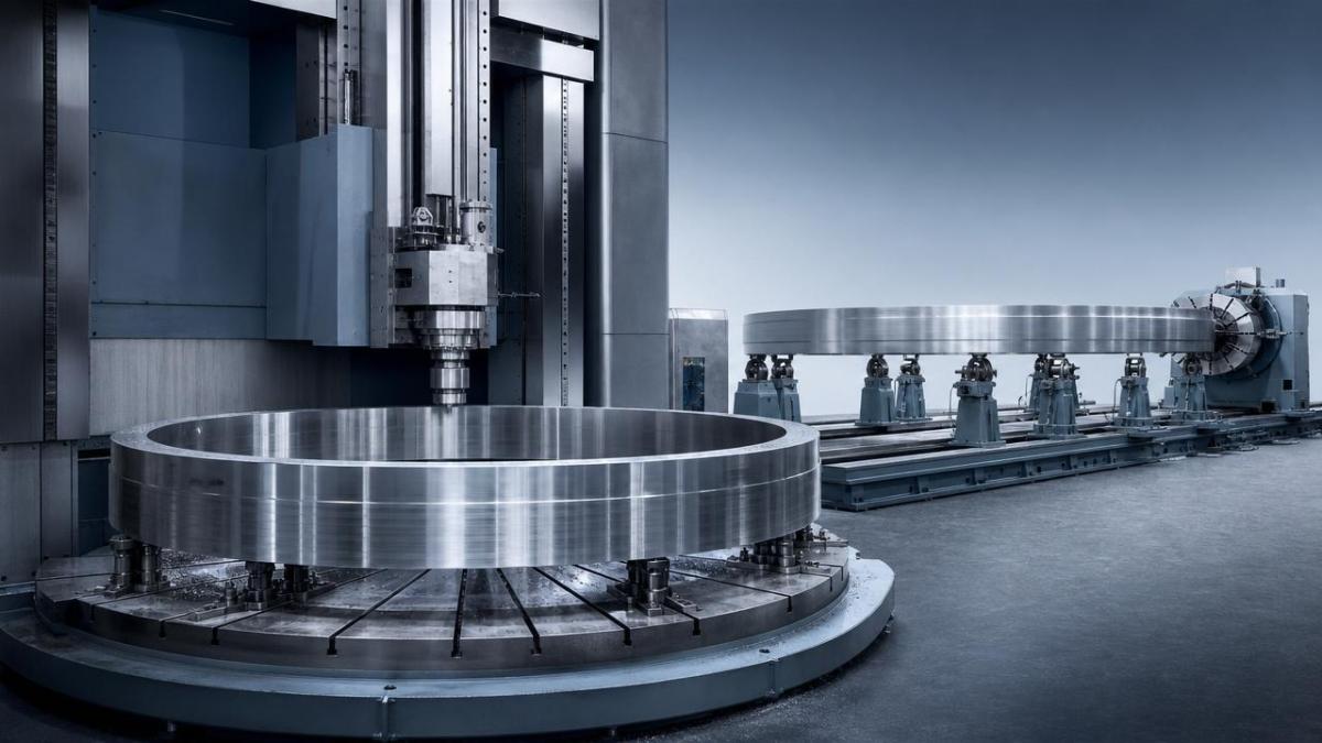 Vertical lathe or horizontal setup for large ring parts?