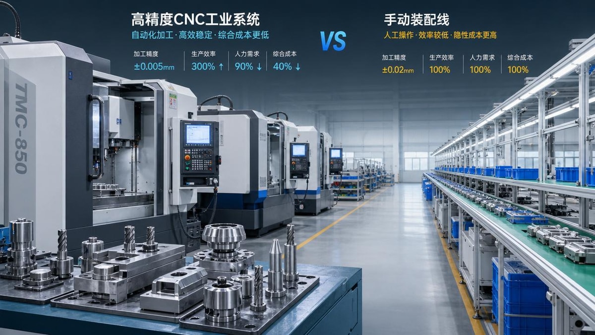 CNC industrial systems or manual lines: where costs shift