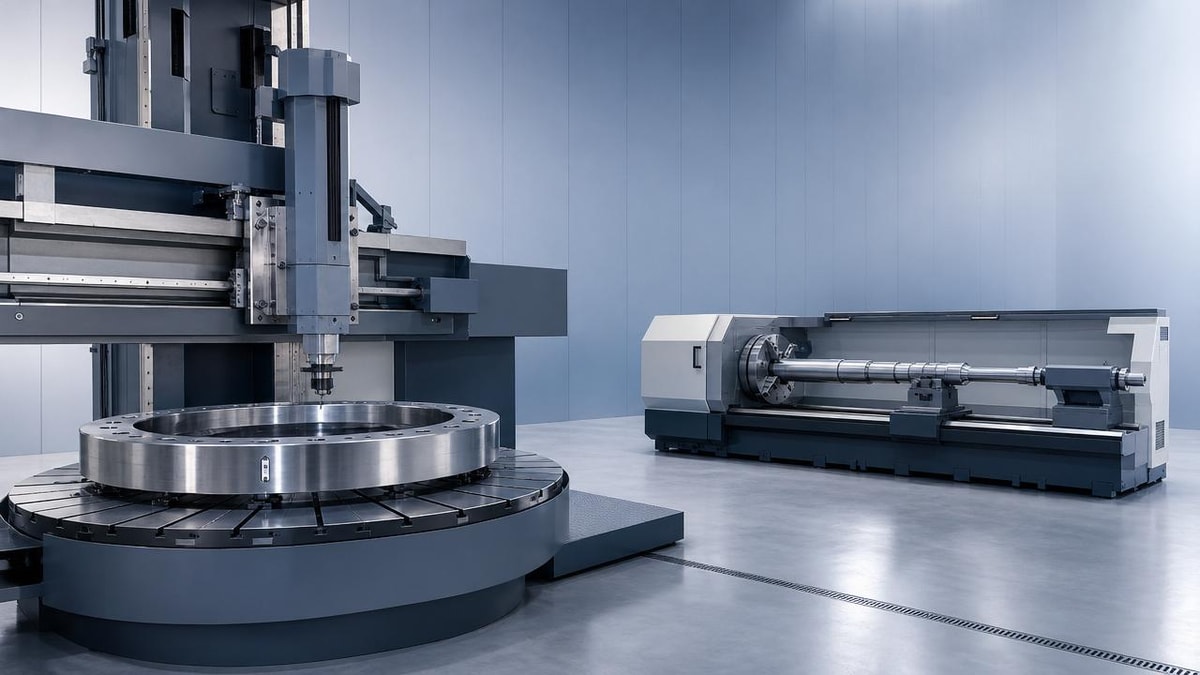 Vertical lathe or horizontal setup for large diameter parts?