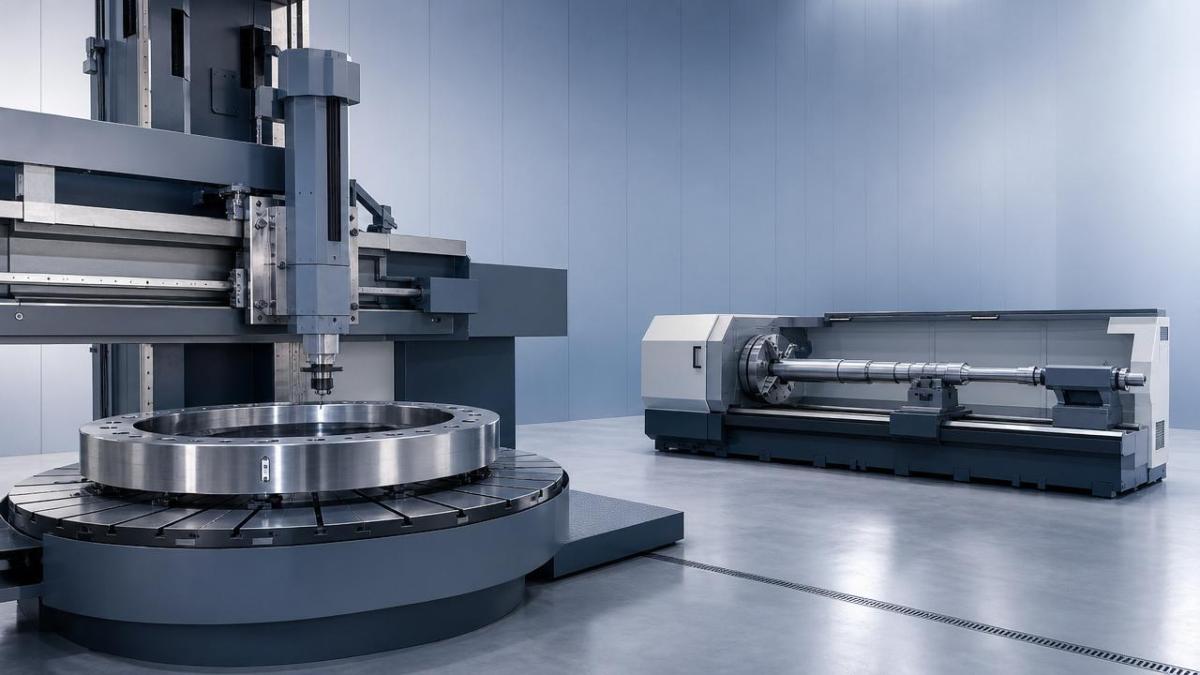 Vertical lathe or horizontal setup for large diameter parts?