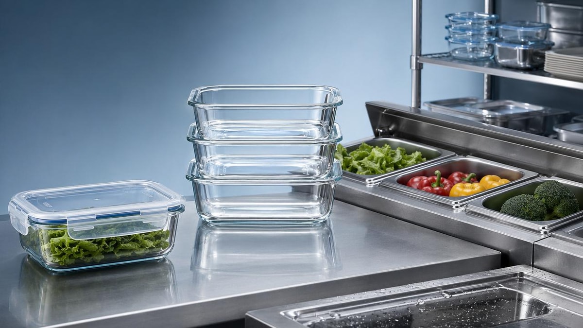 When a glass storage container for restaurant use breaks too soon
