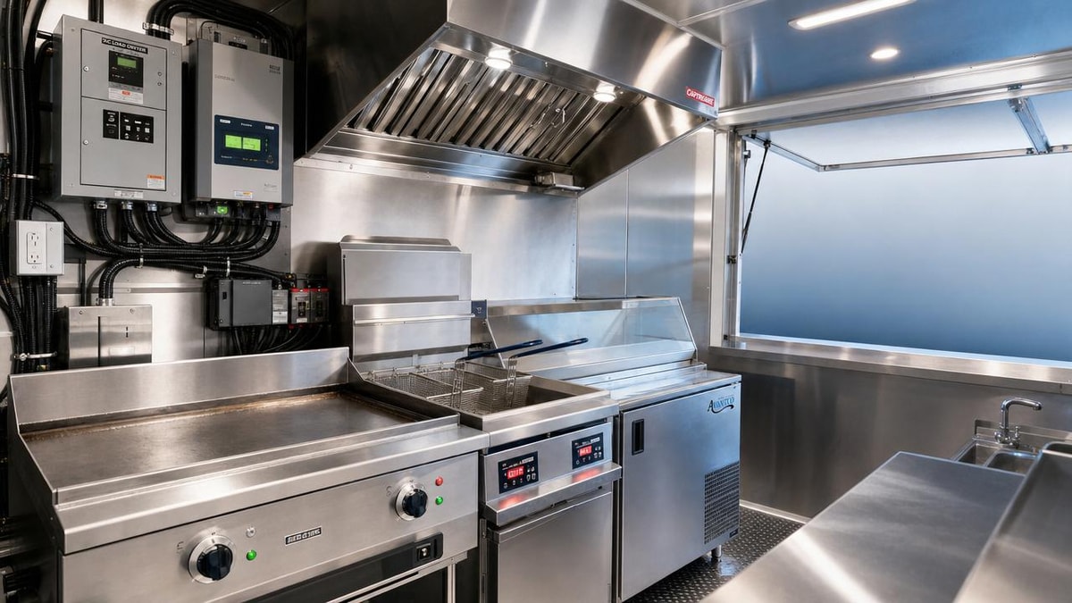 Restaurant kitchen equipment for food trucks: power limits first
