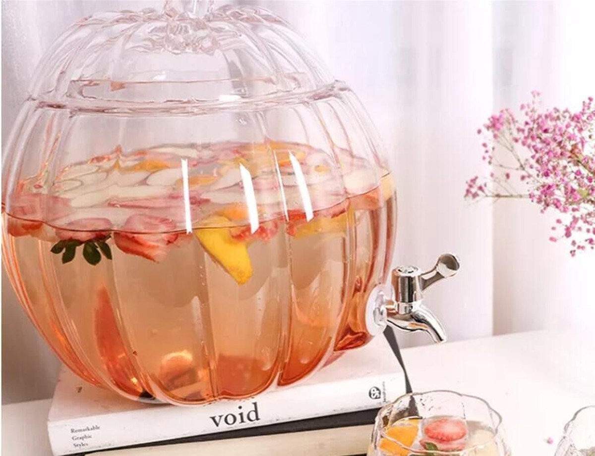 Handmade Glass Pumpkin Water Dispenser