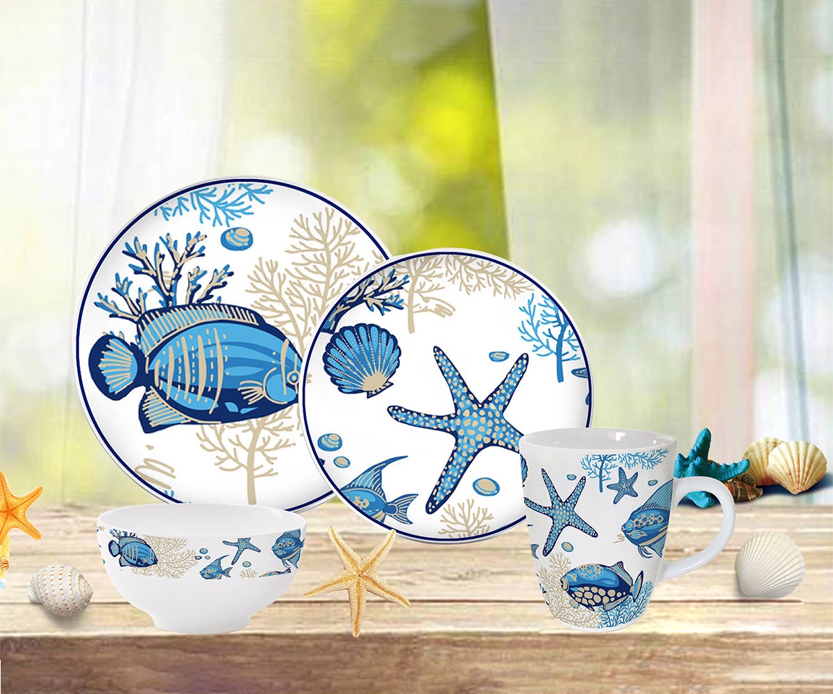 Ocean style ceramic dinnerware, ceramic dinner sets