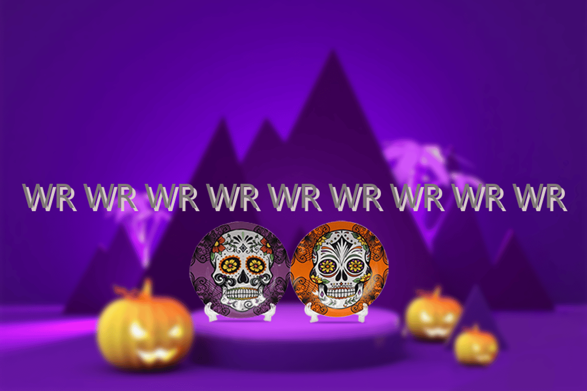 WR  Halloween 7.5in/10.5in Ceramic Plate For Decoration