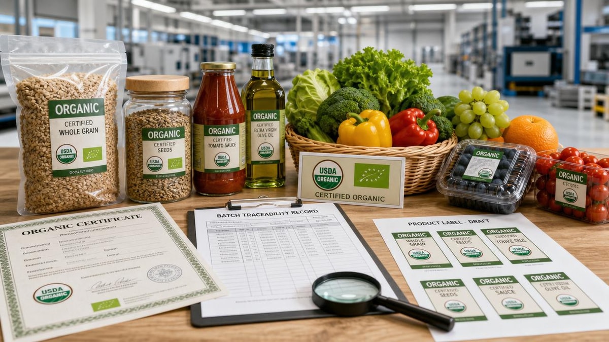 Organic farming certification standards that change label claims