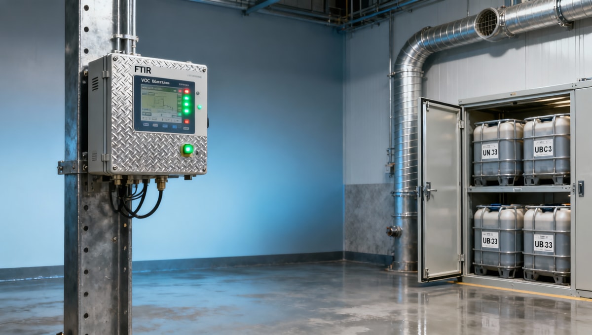 Air quality monitors failing to detect VOC shifts in enclosed chemical storage zones
