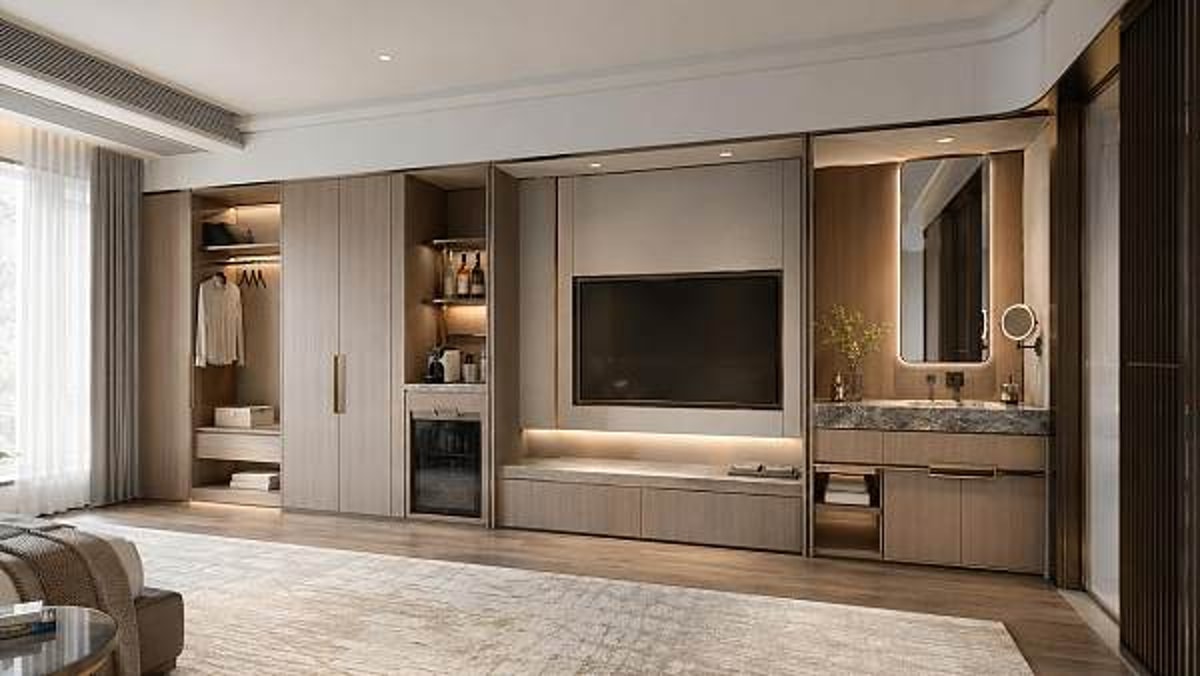 Hotel cabinets that look custom without custom lead times