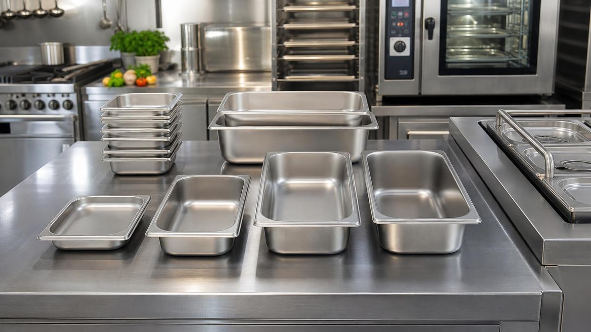 How to compare stainless steel GN pans by gauge and depth