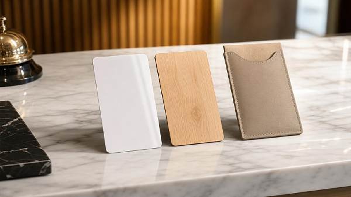 Custom printed hotel key cards: PVC or wood for a better guest feel?
