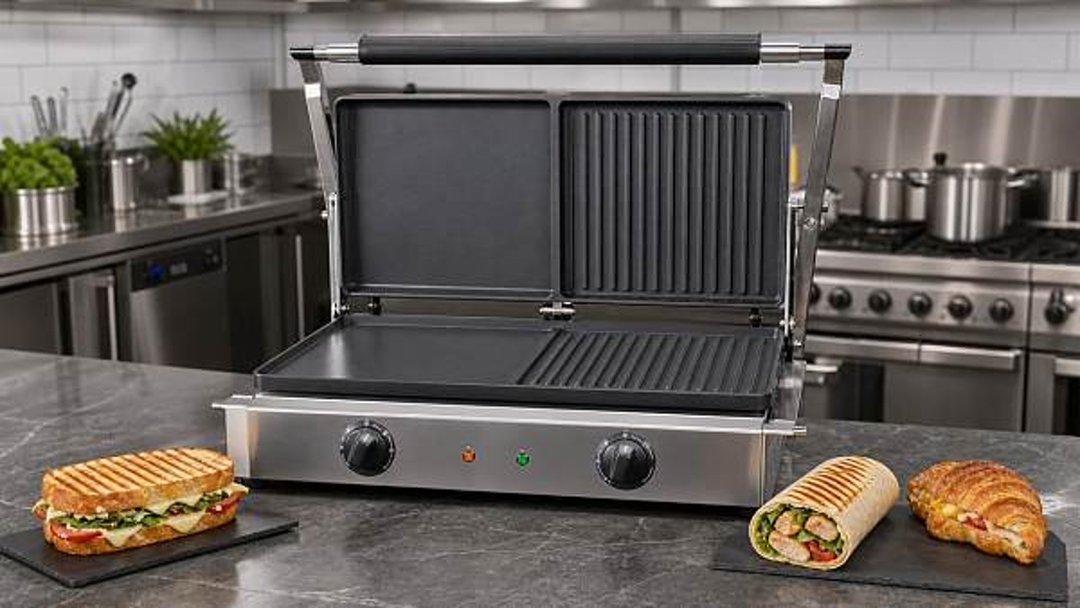 Panini presses commercial models: smooth plate or grooved plate?