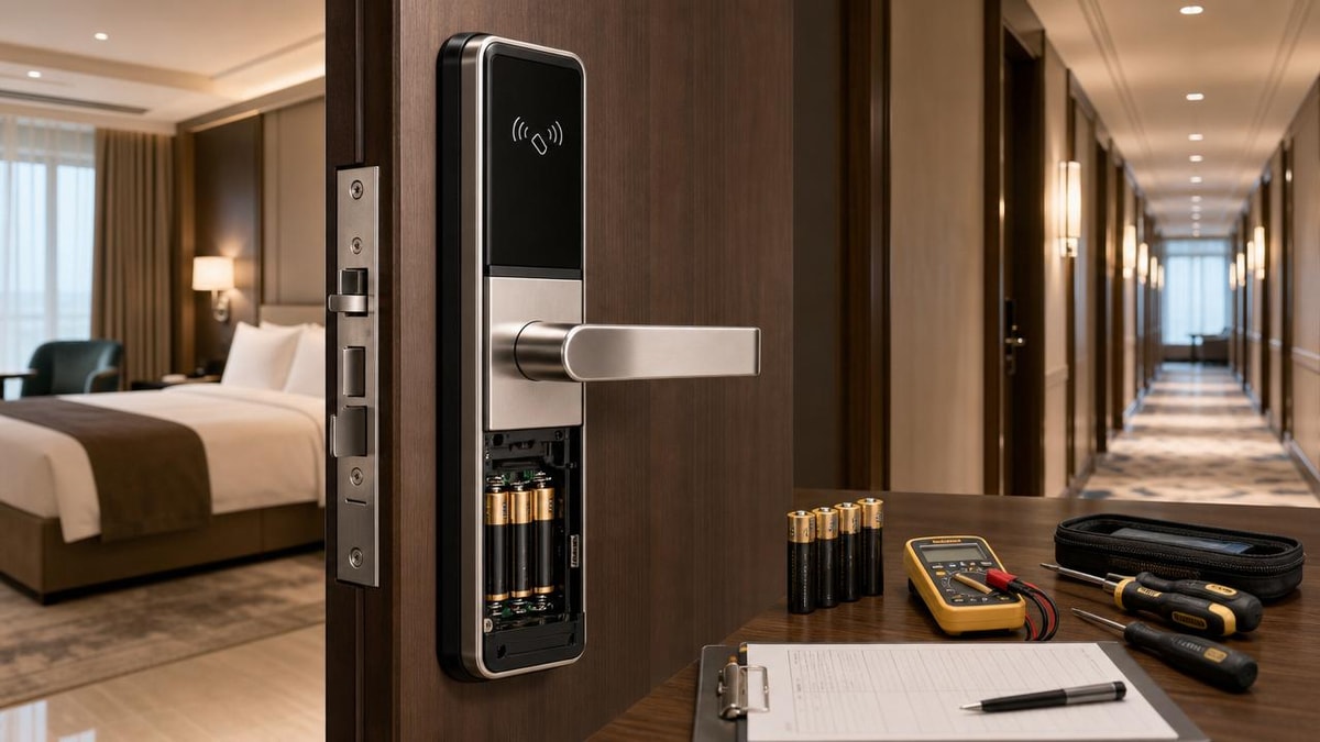 Electronic hotel door locks: battery alerts are often less simple than they seem