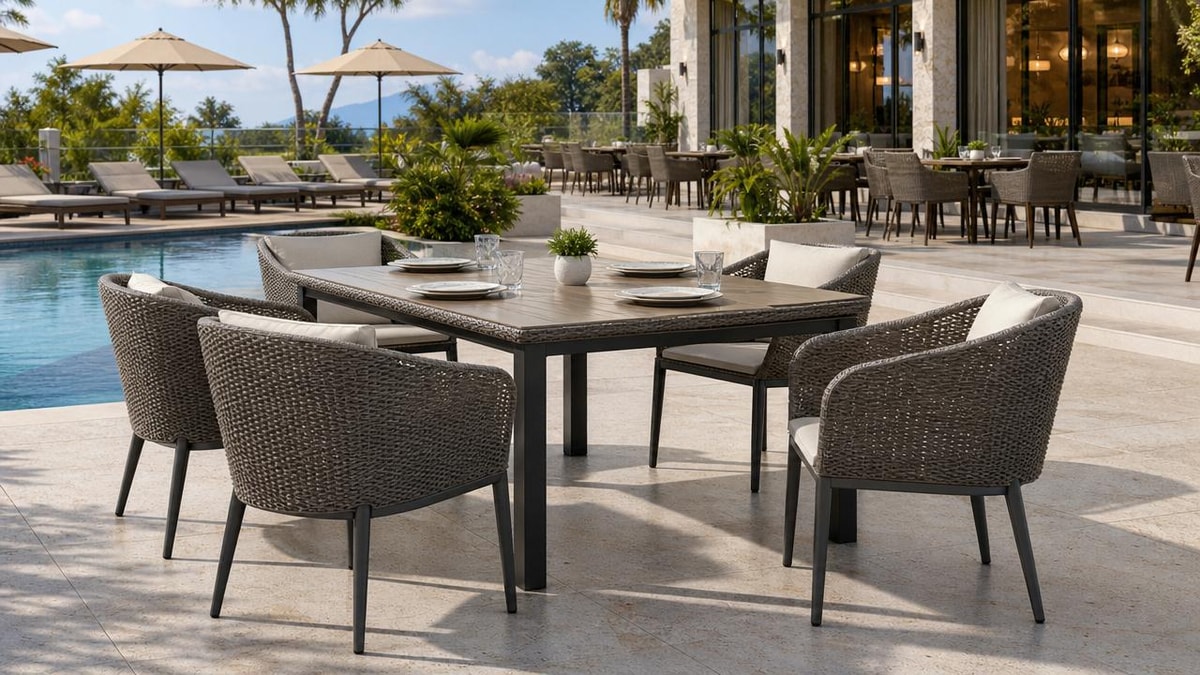 Outdoor rattan dining sets: which weave lasts in commercial use