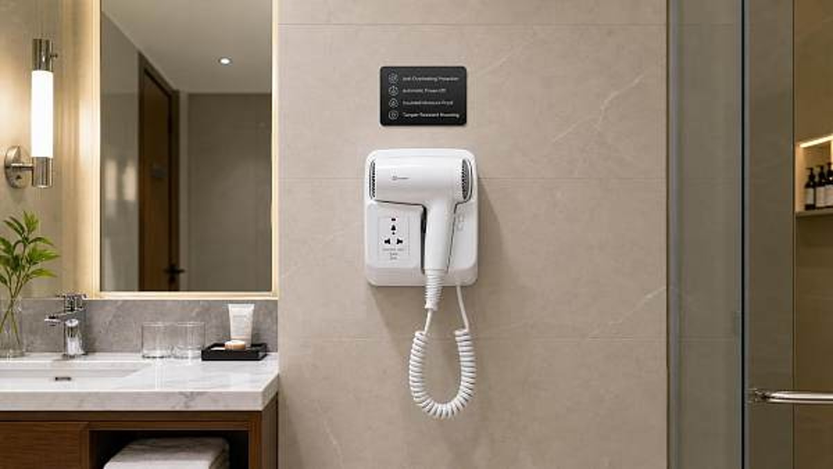 Hotel hair dryers wall mounted: safety features worth checking