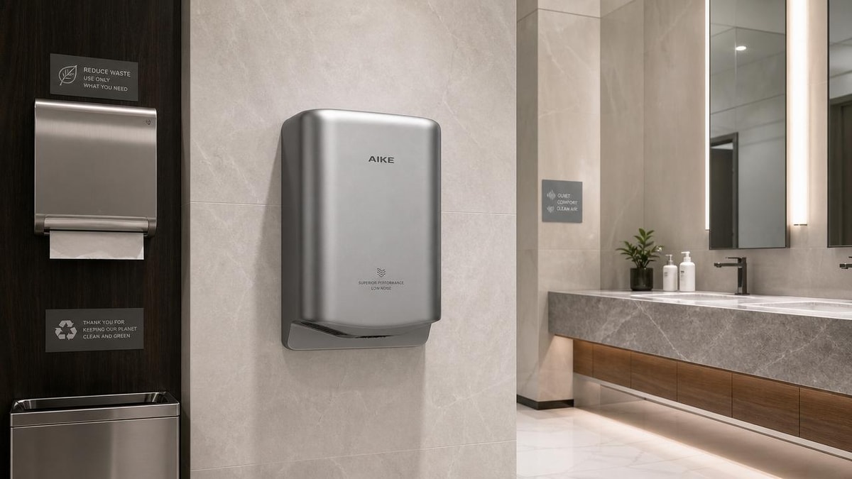 Commercial hand dryers can lower waste, but noise still matters