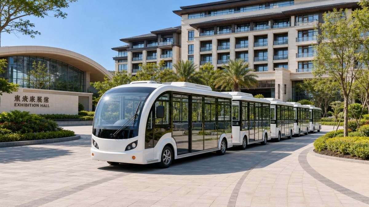 Electric Trackless Trains or Road Trains for Large Venues?