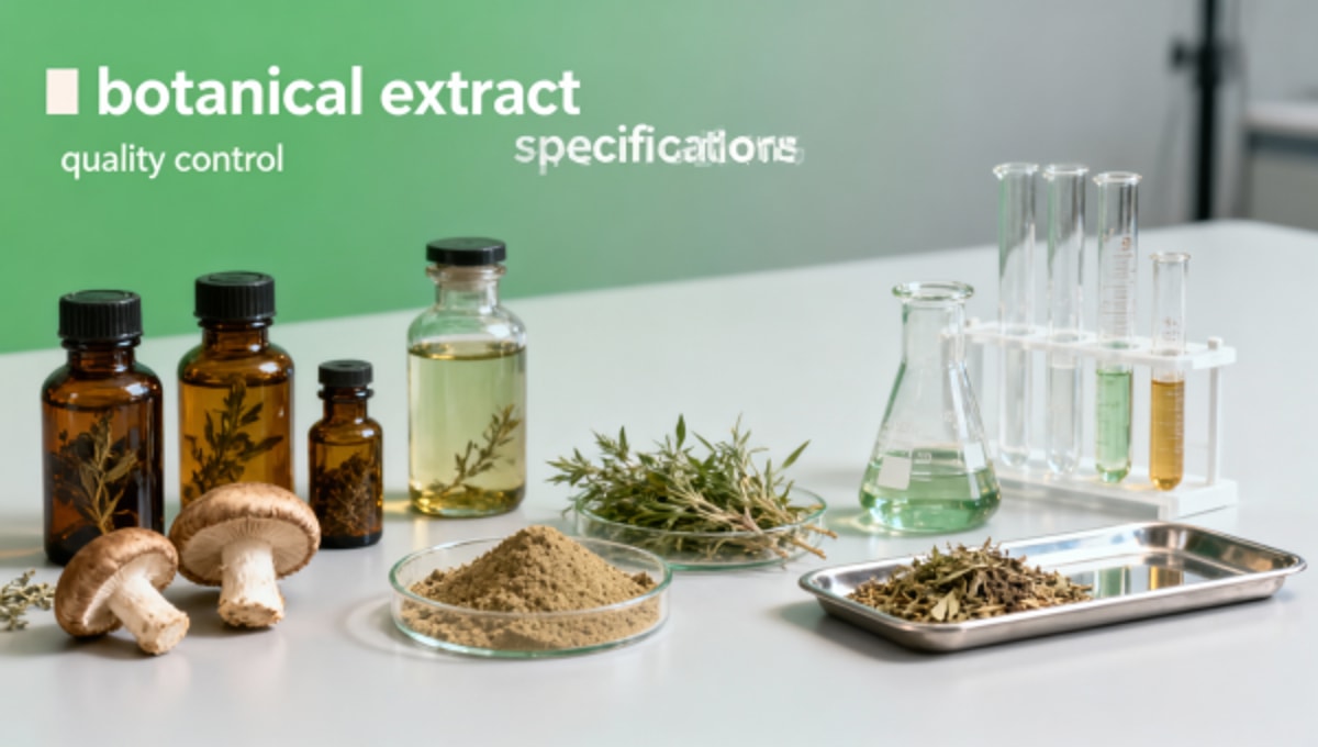 Which botanical extract specs matter most for quality control?
