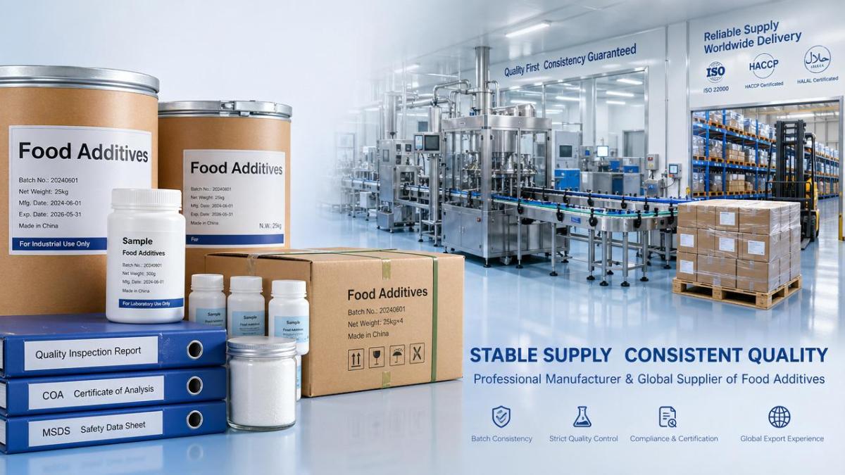 Food additives manufacturer selection for stable repeat orders