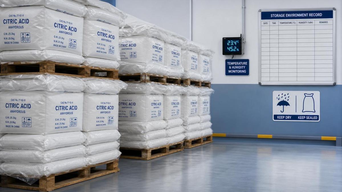 Bulk citric acid anhydrous: why caking risk matters in storage