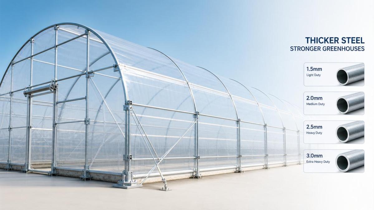 Poly tunnel greenhouses wholesale: steel thickness matters more than expected
