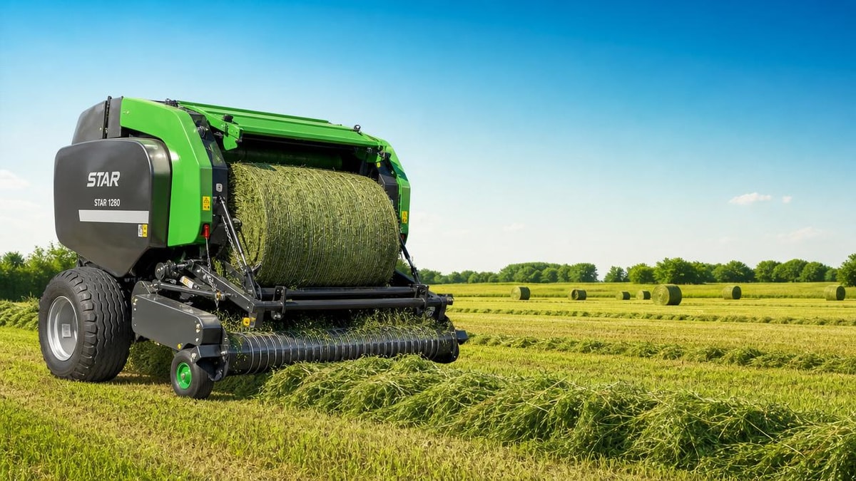 Round baler machine pickup width vs field efficiency