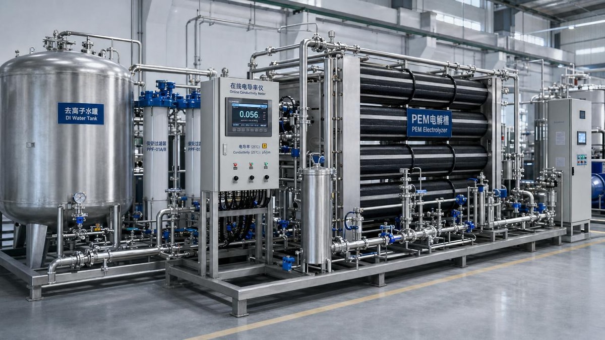 Feedwater Deionization Conductivity Limits That Keep PEM Electrolyzers Running Stable