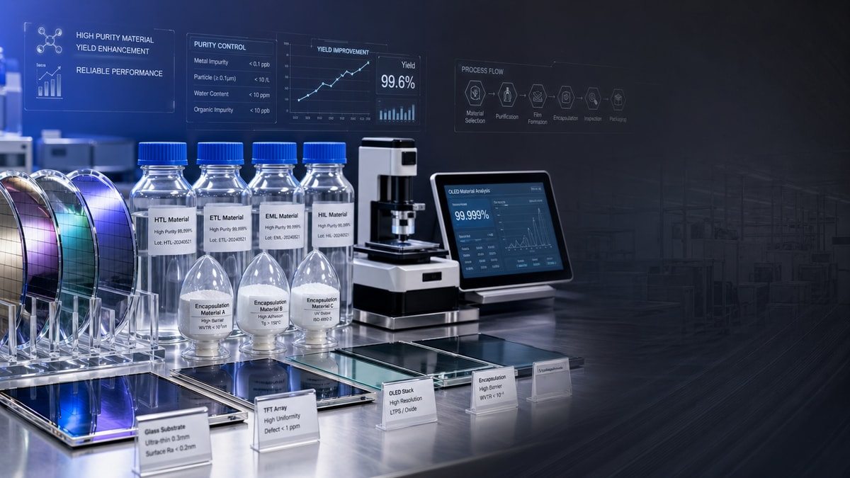 OLED material selection: performance gaps that affect yield