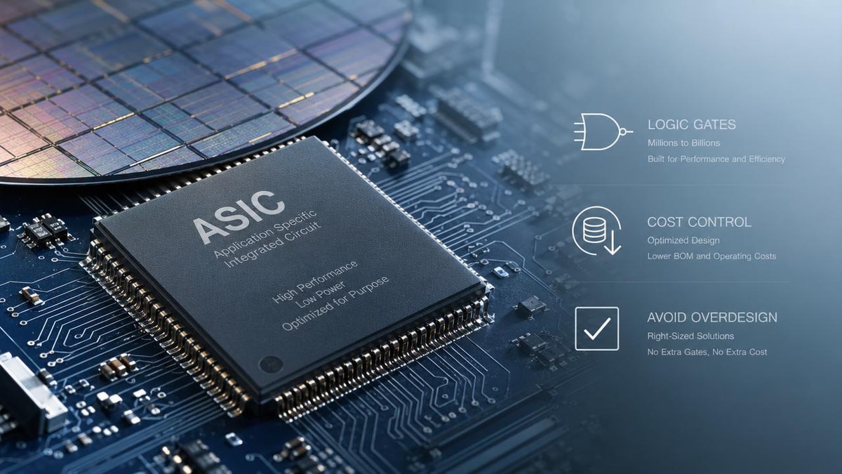 ASIC logic gate count and the cost of overdesign