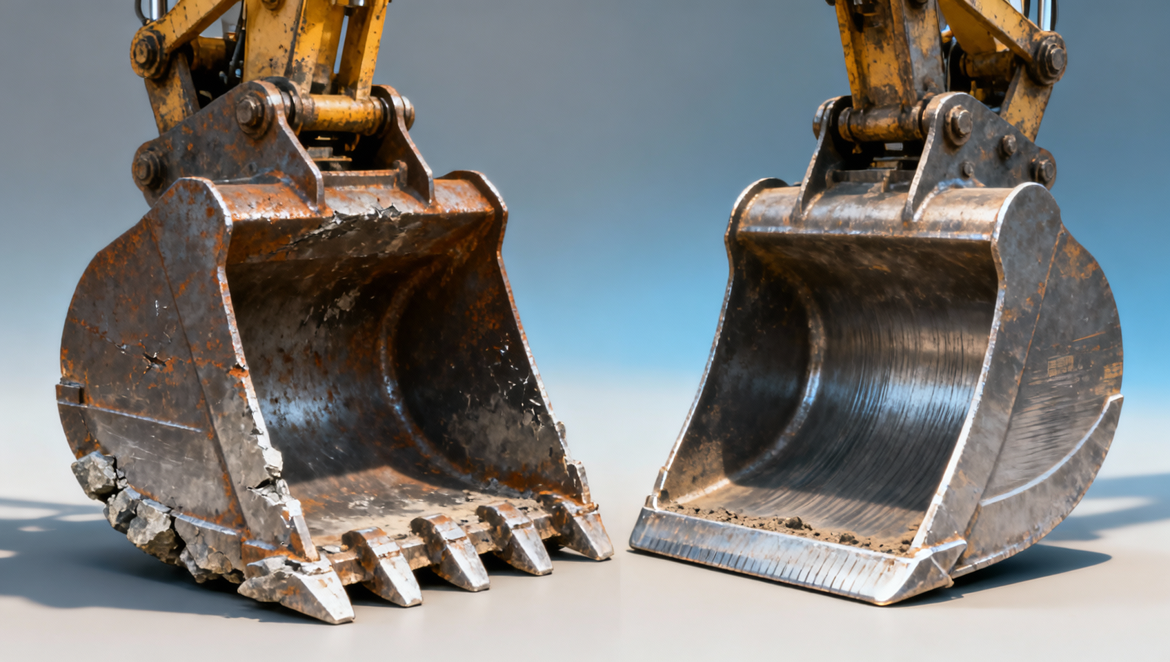 Why excavator bucket wear patterns differ between quarry and soft-soil applications