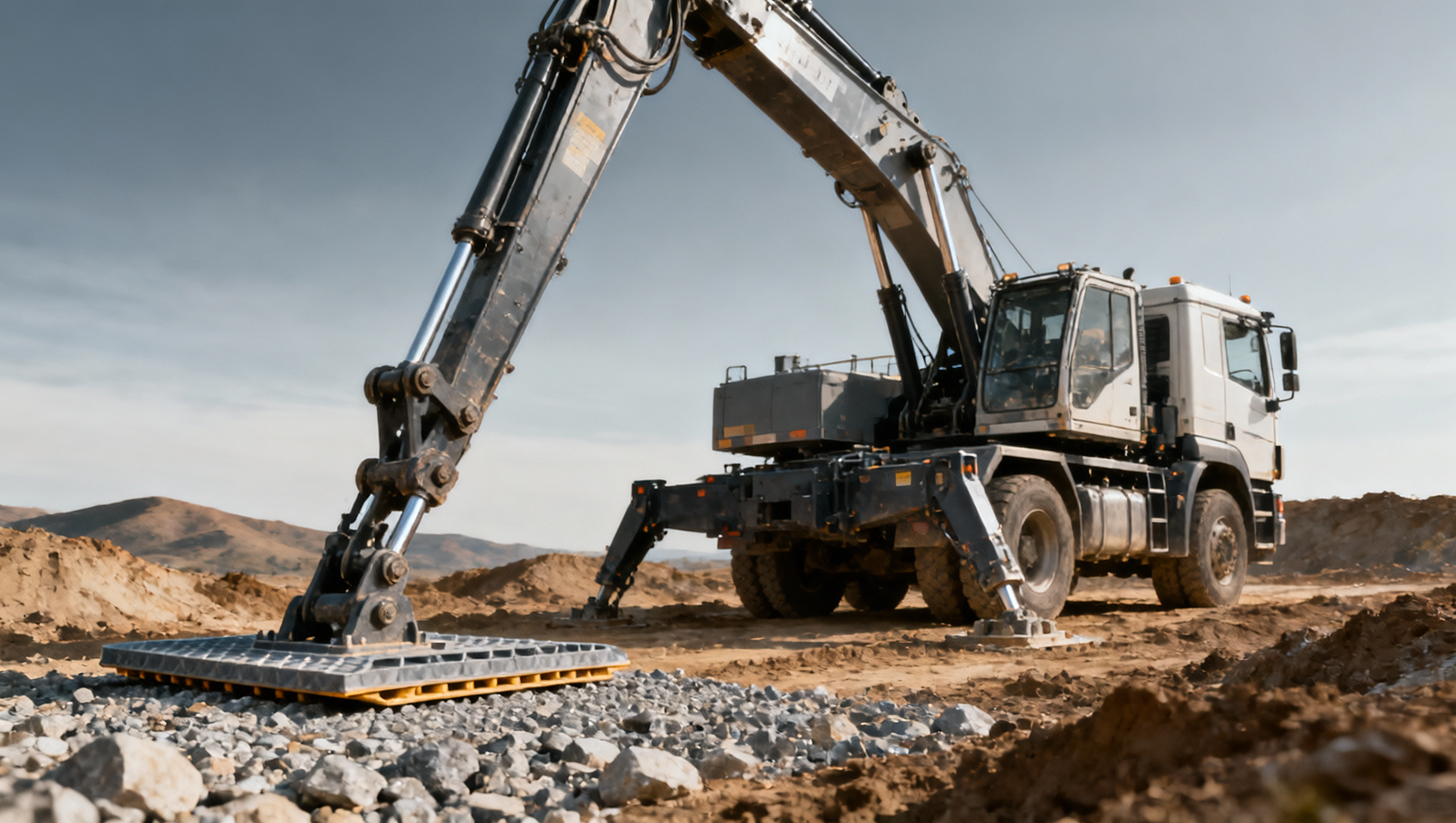 Crane truck stability on uneven terrain: Are standard outrigger specs enough?