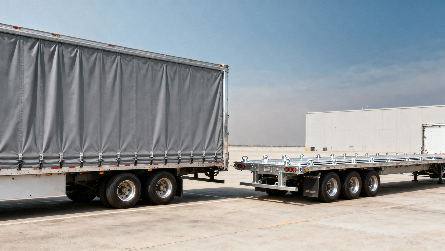 Curtain side trailer vs flatbed: Which hauls palletized freight more efficiently in 2026?