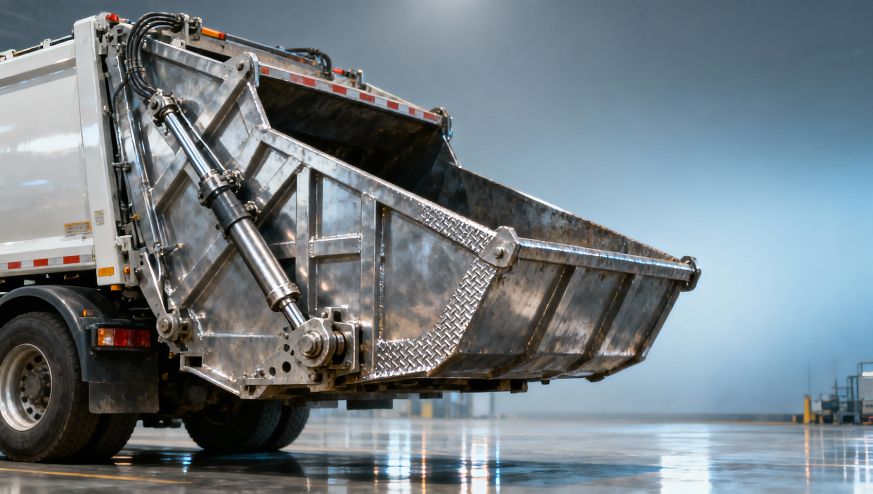 Garbage truck hopper wear accelerates near hydraulic cylinder mounts—design flaw or normal?